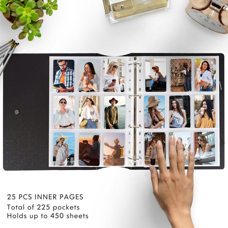 Tugle A4 Kpop Photocard Binder with 25 Pages 9 Pocket, 2x3 inch Kpop Photocard Holder Book, Photo Album for Fujifilm Instax Mini Camera Polaroid Printer Photo Film (White) - Image 4